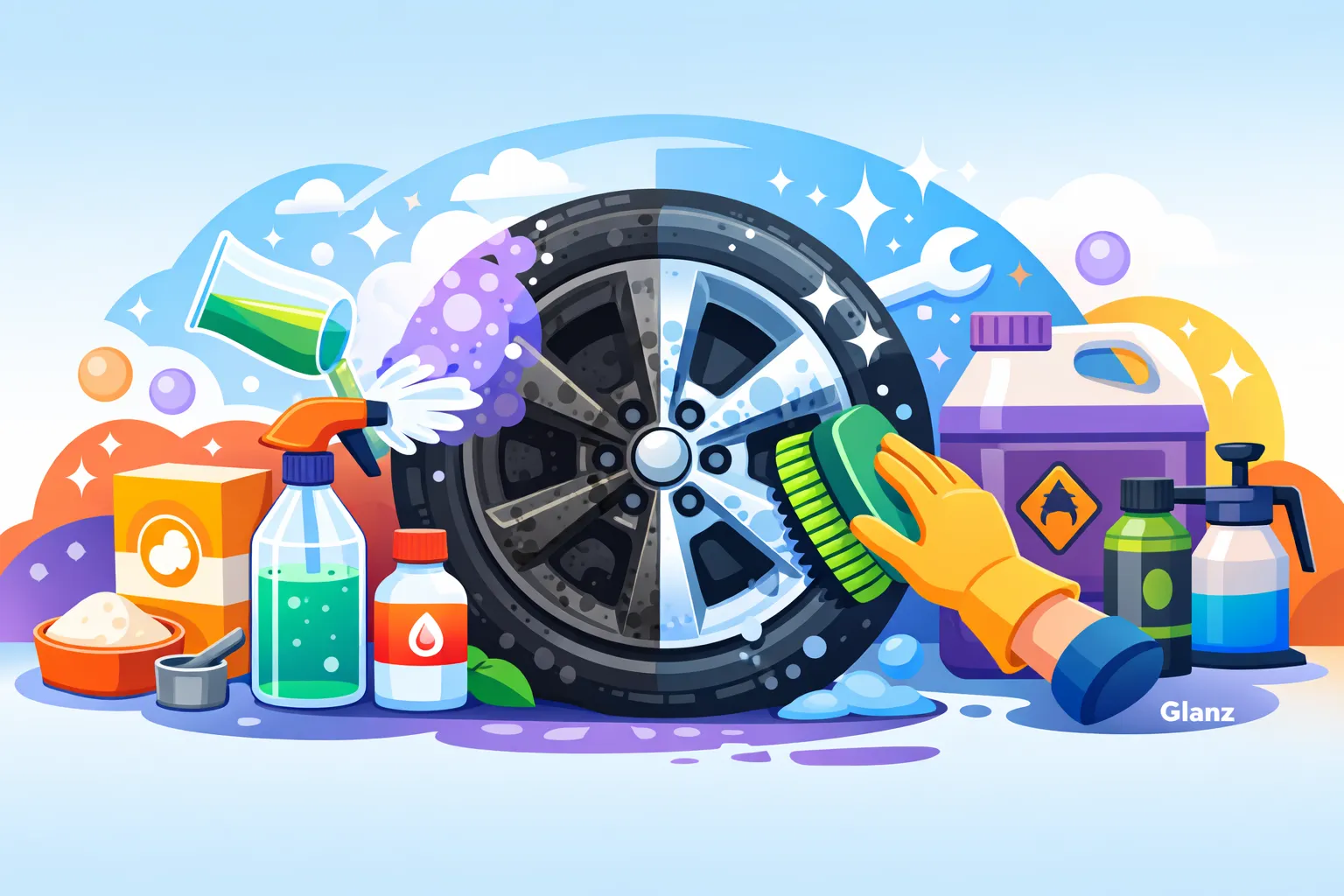 ساخت محلول تمیز کننده رینگ خودرو و مقایسه پاک کننده قوی رینگ برای جرم گیری رینگ اسپرت و آلومینیومی