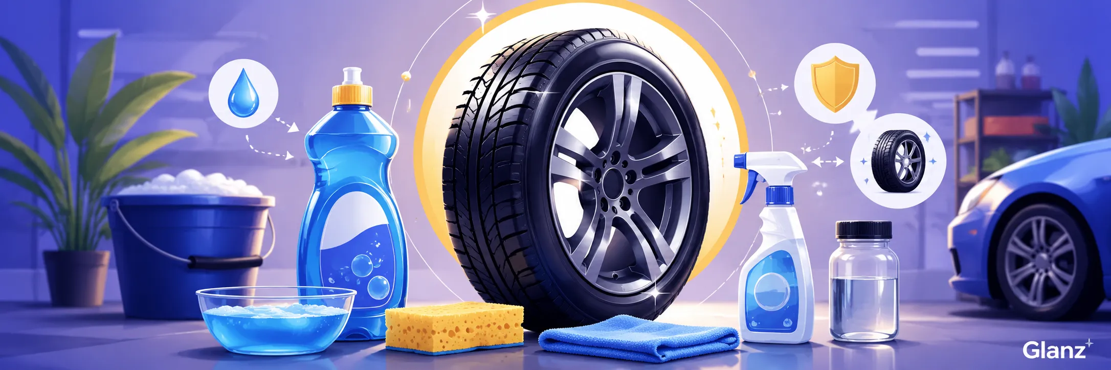 ساخت واکس لاستیک با مایع ظرفشویی و براق کردن لاستیک خودرو با روشهای خانگی